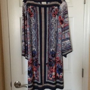 Print dress, apx 36” from hem to top back